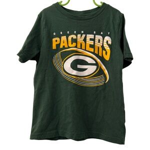 Licensed Green Bay Packers Youth Green T-Shirt, Size M (5/6) NFL Short Sleee Tee